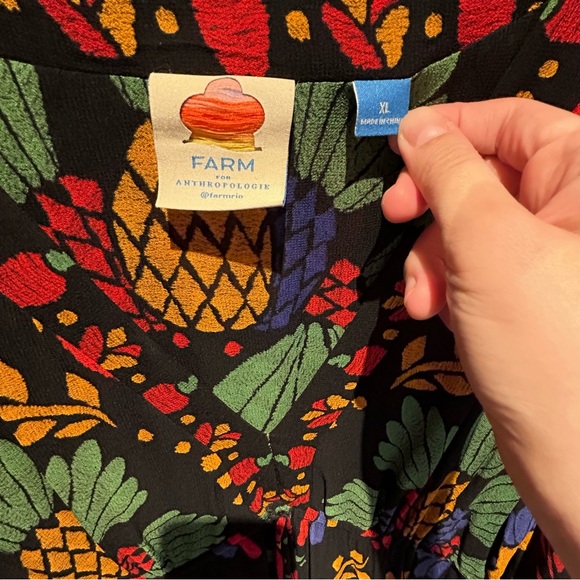 Anthropologie Georgette farm Rio Black Maxi Dress with Multicolor Floral XL - Picture 7 of 9